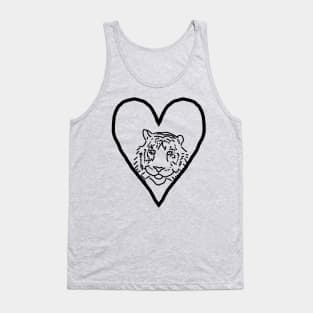 My Tiger Valentine Line Drawing Tank Top